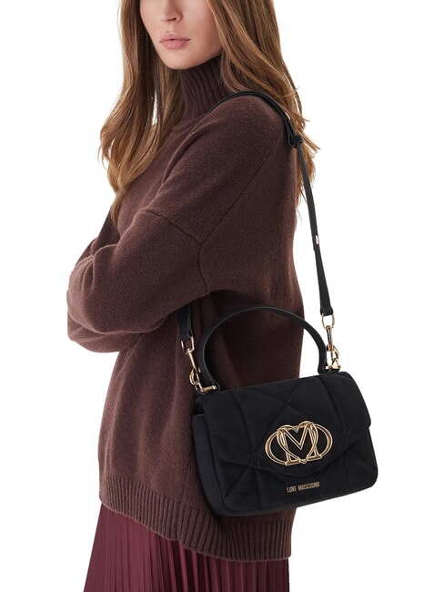 EMBOSSED Mini-Handtasche mit Schulterriemen Schwarz - Damentaschen