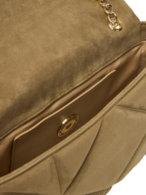 EMBOSSED Kleine Schultertasche mit Kette Sand - Damentaschen