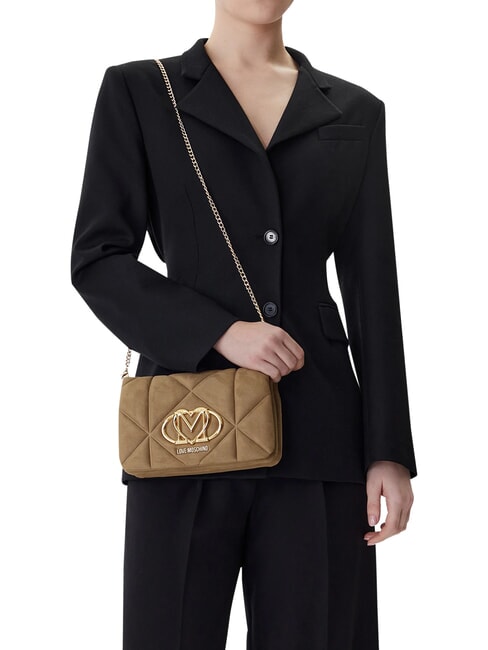 EMBOSSED Schultertasche, doppelt tragbar Sand - Damentaschen