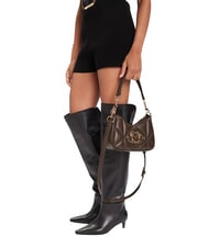 LOVE MOSCHINO EMBOSSED Umh&auml;ngetasche, mit Schultergurt Schokolade - Damentaschen - 2