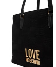 LOVE MOSCHINO PATCHY Einkaufstasche, Umh&auml;ngetasche Schwarz - Damentaschen - 5