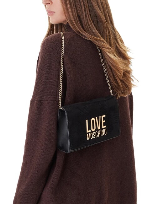 PATCHY Clutch mit Kette Schwarz - Damentaschen