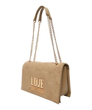 LOVE MOSCHINO PATCHY Schultertasche mit Kette Sand - Damentaschen - 4