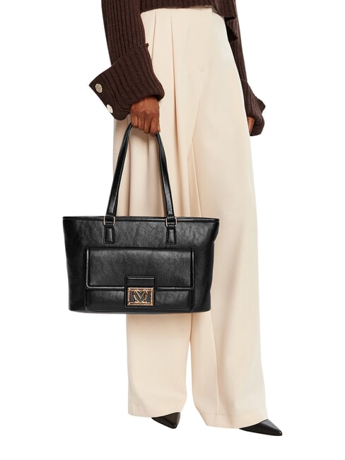 EMBOSSED Einkaufstasche, doppelt tragbar Schwarz - Damentaschen