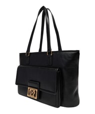 LOVE MOSCHINO EMBOSSED Einkaufstasche, doppelt tragbar Schwarz - Damentaschen - 4