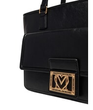 LOVE MOSCHINO EMBOSSED Einkaufstasche, doppelt tragbar Schwarz - Damentaschen - 5