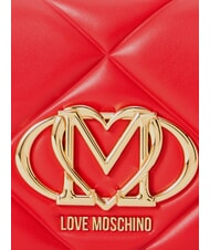 LOVE MOSCHINO EMBOSSED Kleine Schultertasche mit Kette ROT - Damentaschen - 6