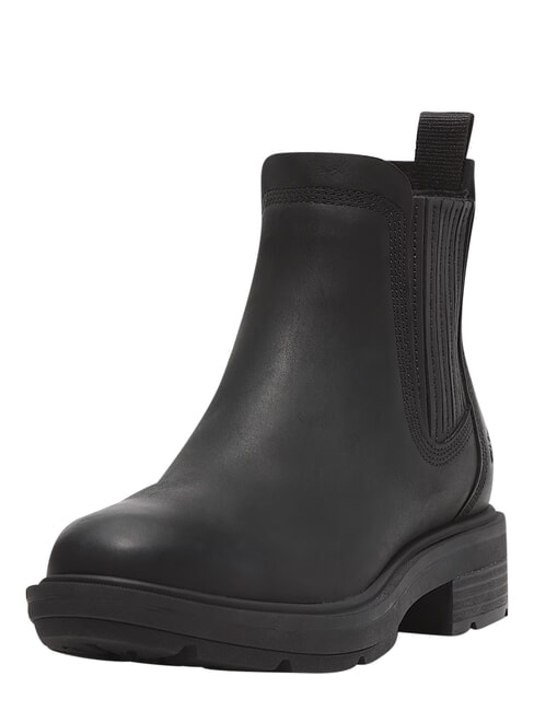BRIMFIELD Niedrige Lederstiefeletten schwarzes Vollkorn - Damenschuhe