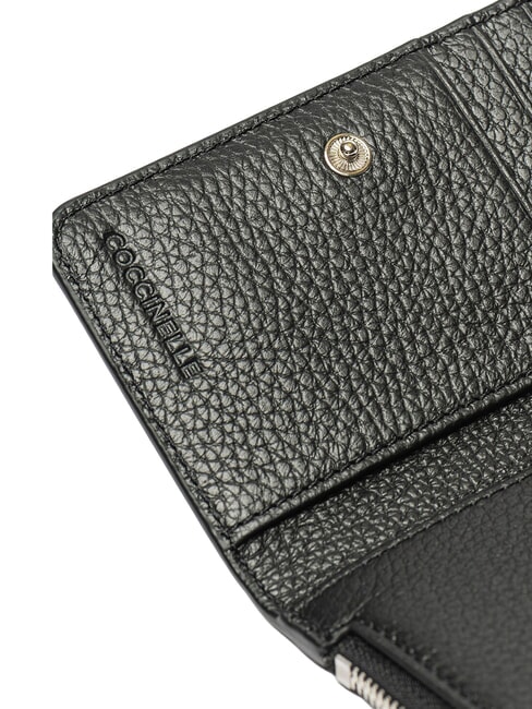 CAMPIONARIO - METALLIC PEPITA Ledergeldb&ouml;rse Schwarz - Brieftaschen Damen