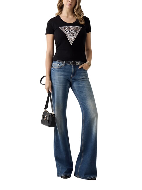 ZEBRA TRIANGLE Kurzarm-T-Shirt jetbla - T-Shirts und Tops f&uuml;r Damen
