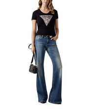 GUESS ZEBRA TRIANGLE Kurzarm-T-Shirt jetbla - T-Shirts und Tops f&uuml;r Damen - 3