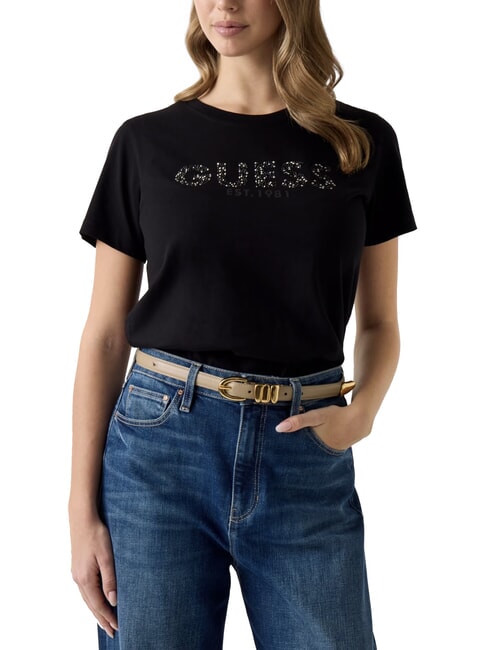 STUDS SCRIPT Kurzarm-T-Shirt jetbla - T-Shirts und Tops f&uuml;r Damen