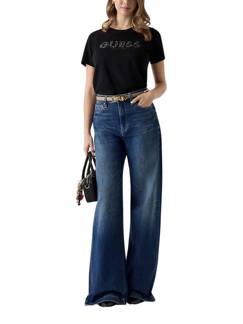 STUDS SCRIPT Kurzarm-T-Shirt jetbla - T-Shirts und Tops f&uuml;r Damen