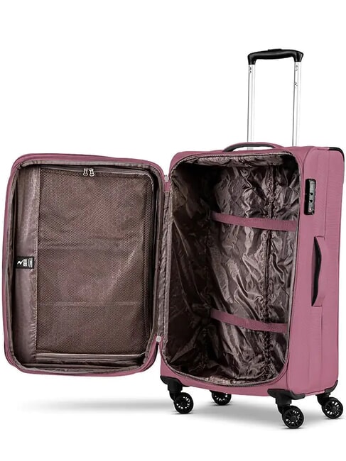ECO-MOOD Erweiterbarer Trolley mittlerer Gr&ouml;&szlig;e Flamingo - Halbharte Trolleys