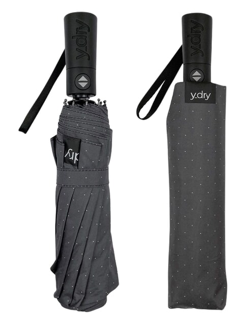 DANDY Automatischer Faltregenschirm dunkelschwarze Punkte - Regenschirme