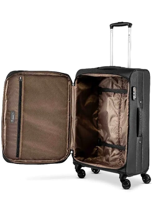 HEXA SOFT Erweiterbare Kabine + Mittlerer + Gro&szlig;er Trolley-Satz Schwarz - Trolleyset