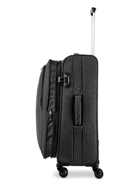 HEXA SOFT Erweiterbare Kabine + Mittlerer + Gro&szlig;er Trolley-Satz Schwarz - Trolleyset