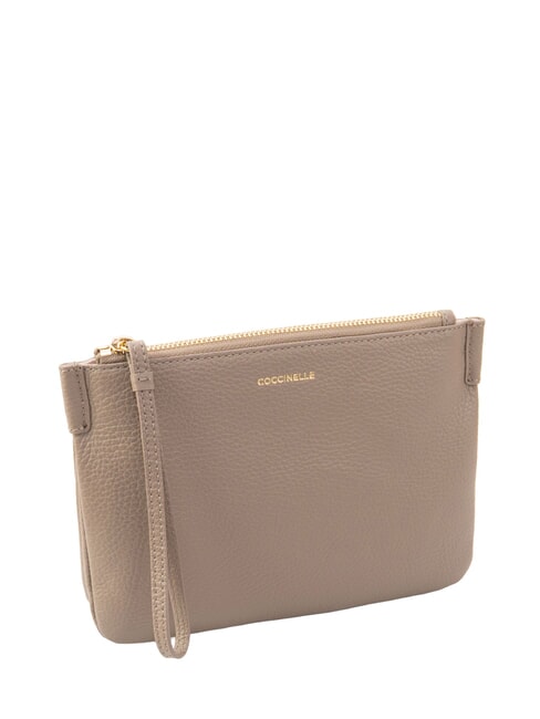 LORINE Lederclutch warmes Taupe - Damentaschen