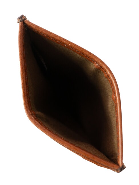 BIAGIO Flacher Kartenhalter aus Leder Braun 14/Ruthenium Palladium - Brieftaschen Herren