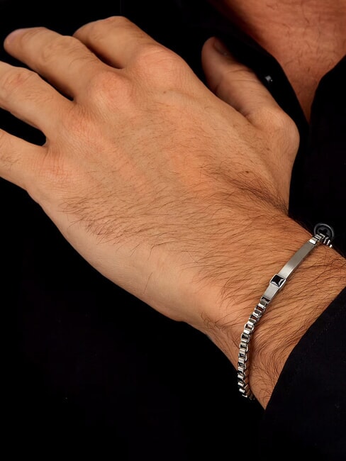 MOTOTOWN Stahlarmband Schwarz - Herrenarmb&auml;nder