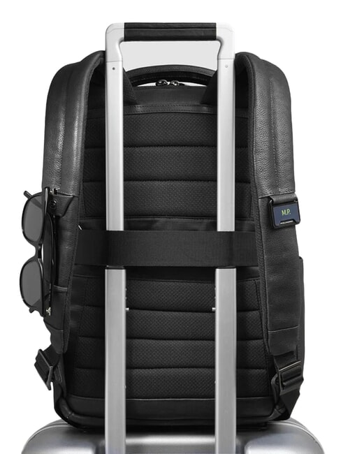 CRONUS 14-Zoll-Laptop-Rucksack aus Leder Schwarz - PC-Rucks&auml;cke