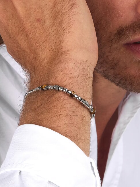 PIETRE Armband aus Stahl und Edelsteinen STAHL - Herrenarmb&auml;nder