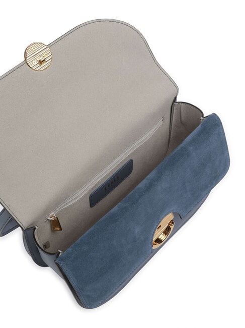 CAMPIONARIO - SFERA  Kleine Schultertasche aus Leder Denim - Damentaschen