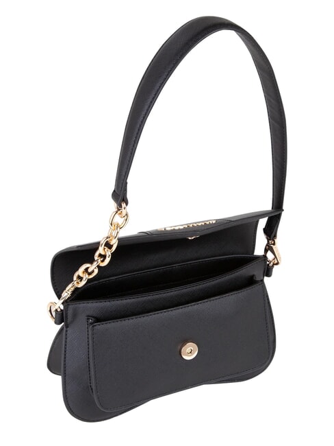 UNIKA Kleine Schultertasche mit Klappe Schwarz - Damentaschen