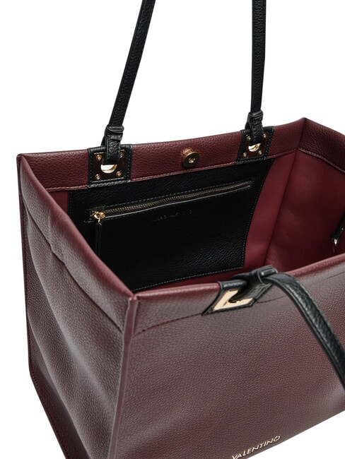 POST RE Einkaufstasche mit Clutch Wein/Schwarz - Damentaschen