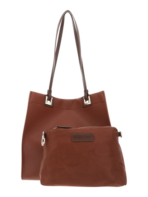 POST RE Einkaufstasche mit Clutch Leder/Dunkelbraun - Damentaschen