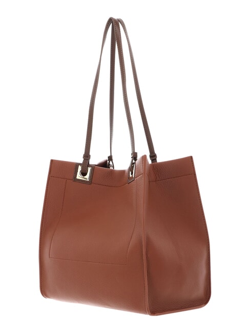 POST RE Einkaufstasche mit Clutch Leder/Dunkelbraun - Damentaschen