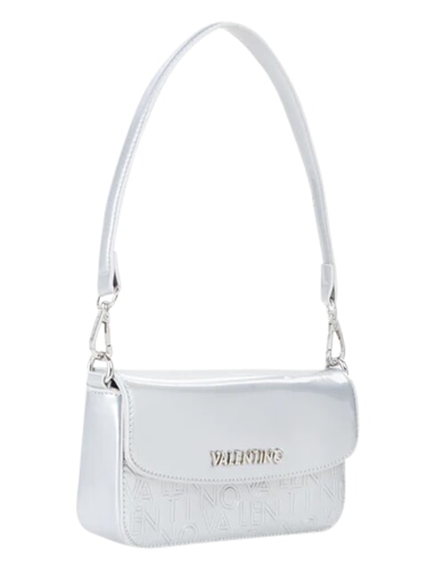 GERANIUM Kleine Schultertasche mit Klappe Silber - Damentaschen