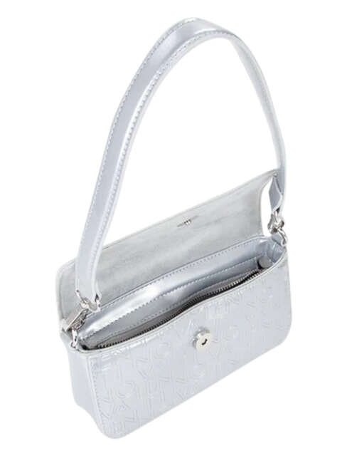 GERANIUM Kleine Schultertasche mit Klappe Silber - Damentaschen