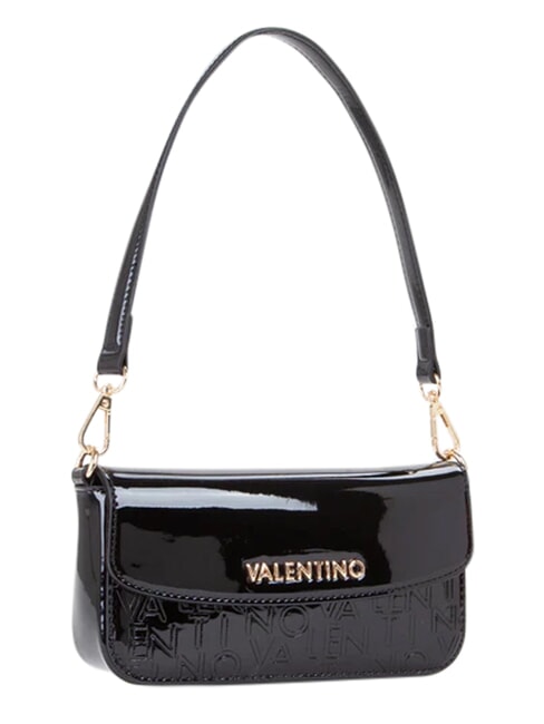 GERANIUM Kleine Schultertasche mit Klappe Schwarz - Damentaschen