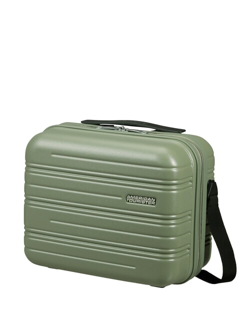 HIGH TURN Hartschalenetui mit Schultergurt mattes Salbei-Khaki - Beauty-Case