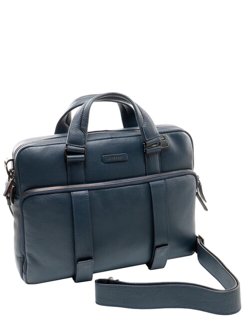 MODUS RESTYLING Aktentasche aus Leder f&uuml;r PC 14 " Blau - Arbeitstaschen