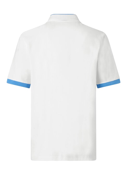 LOGO Kurzarm-Poloshirt Wei&szlig; - Neonblau - Herren-Polo-Shirts/Herren-Polo-Shirt/Herrenpoloshirt/Herrenpoloshirts