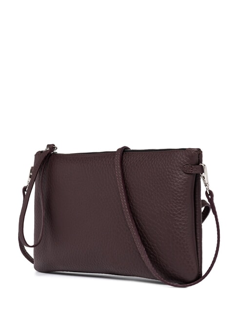 HERMY Lederclutch mit Schulterriemen Pflaumenbiber - Damentaschen