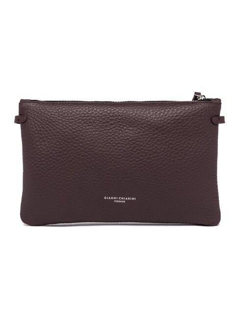 HERMY Lederclutch mit Schulterriemen Pflaumenbiber - Damentaschen
