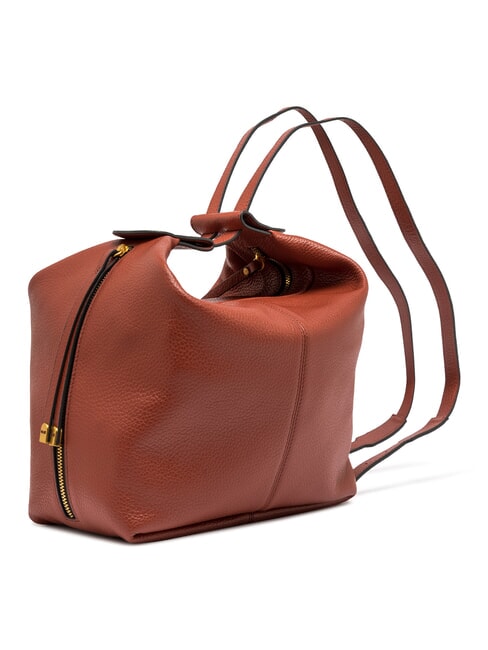 GUIA Umh&auml;ngetasche / Rucksack, Leder ziegelrot - Damentaschen