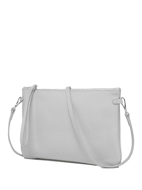 HERMY Lederclutch mit Schulterriemen Eiskreide-Biber - Damentaschen
