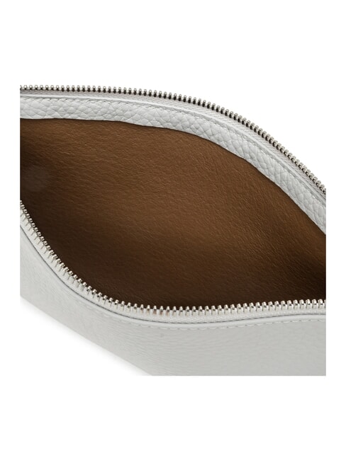 HERMY Lederclutch mit Schulterriemen Eiskreide-Biber - Damentaschen