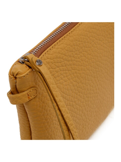 HERMY Lederclutch mit Schulterriemen goldener Bernstein-Biber - Damentaschen