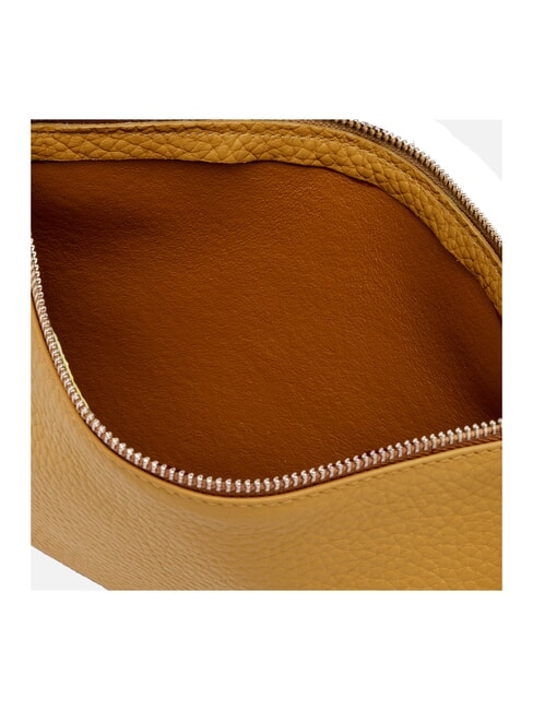 HERMY Lederclutch mit Schulterriemen goldener Bernstein-Biber - Damentaschen