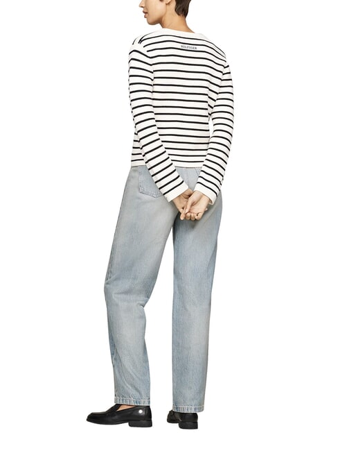 TH Strickjacke aus Baumwolle, lange &Auml;rmel Breton STP/ Elfenbeinbl&uuml;tenblatt/ W&uuml;stenhimmel - Damenpullover