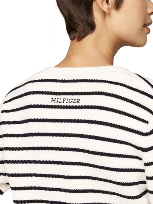 TH Strickjacke aus Baumwolle, lange &Auml;rmel Breton STP/ Elfenbeinbl&uuml;tenblatt/ W&uuml;stenhimmel - Damenpullover