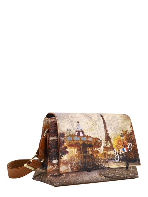 YESBAG Schultertasche mit Klappe lustiges Paris - Damentaschen