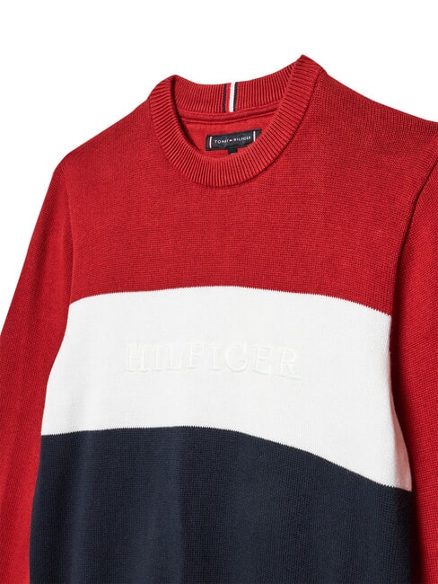 TH Baumwollpullover mit Rundhalsausschnitt rwb Farbblock - Kinder-T-Shirt
