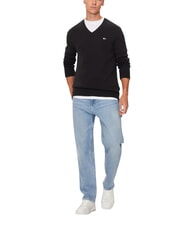 TOMMY HILFIGER TH JEANS  Baumwollpullover mit V-Ausschnitt Schwarz - Herrenpullover - 3