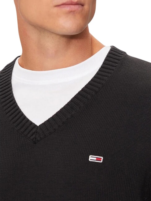 TH JEANS  Baumwollpullover mit V-Ausschnitt Schwarz - Herrenpullover